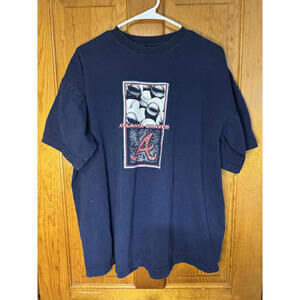 Majestic Atlanta Braves Navy Blue Baseball T-Shirt XL